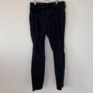 Universal Thread Women's High Waisted Distressed Jeans - Size 10R, Black